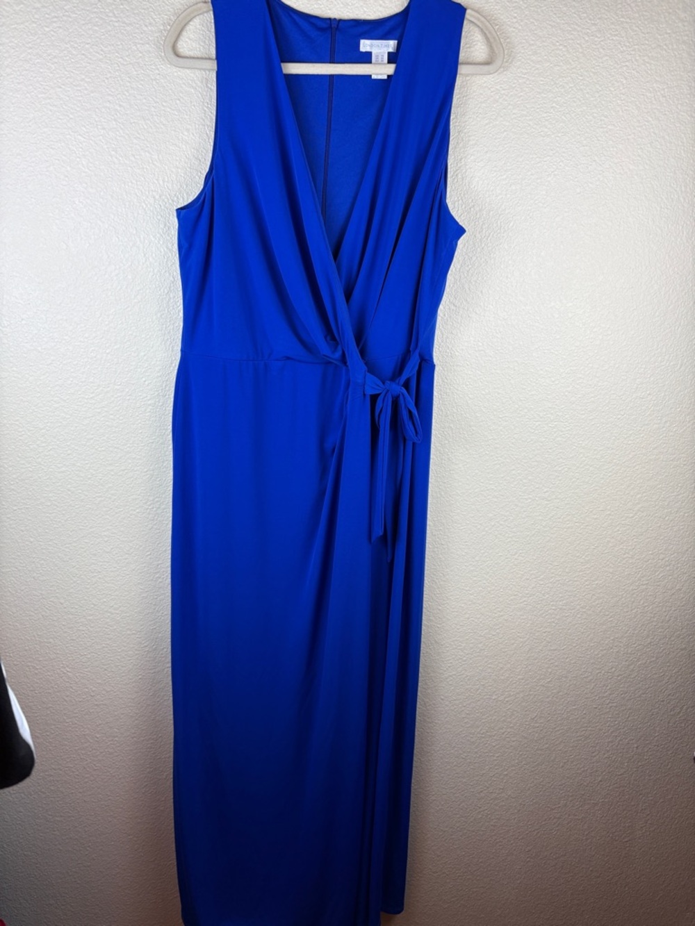 London Times Royal Blue Elegant Sleeveless Wide Leg Jumpsuit Size 16